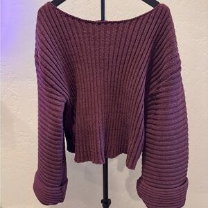 Sage Off-the-Shoulder Sweater - Deep Purple